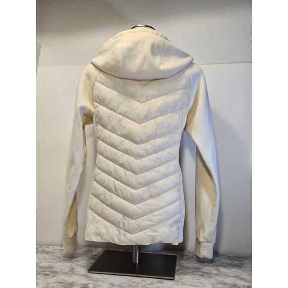 ZYIA Active Courchevel Fleece Hybrid Jacket Size SMALL Cream Activewear Coat - Picture 3 of 16